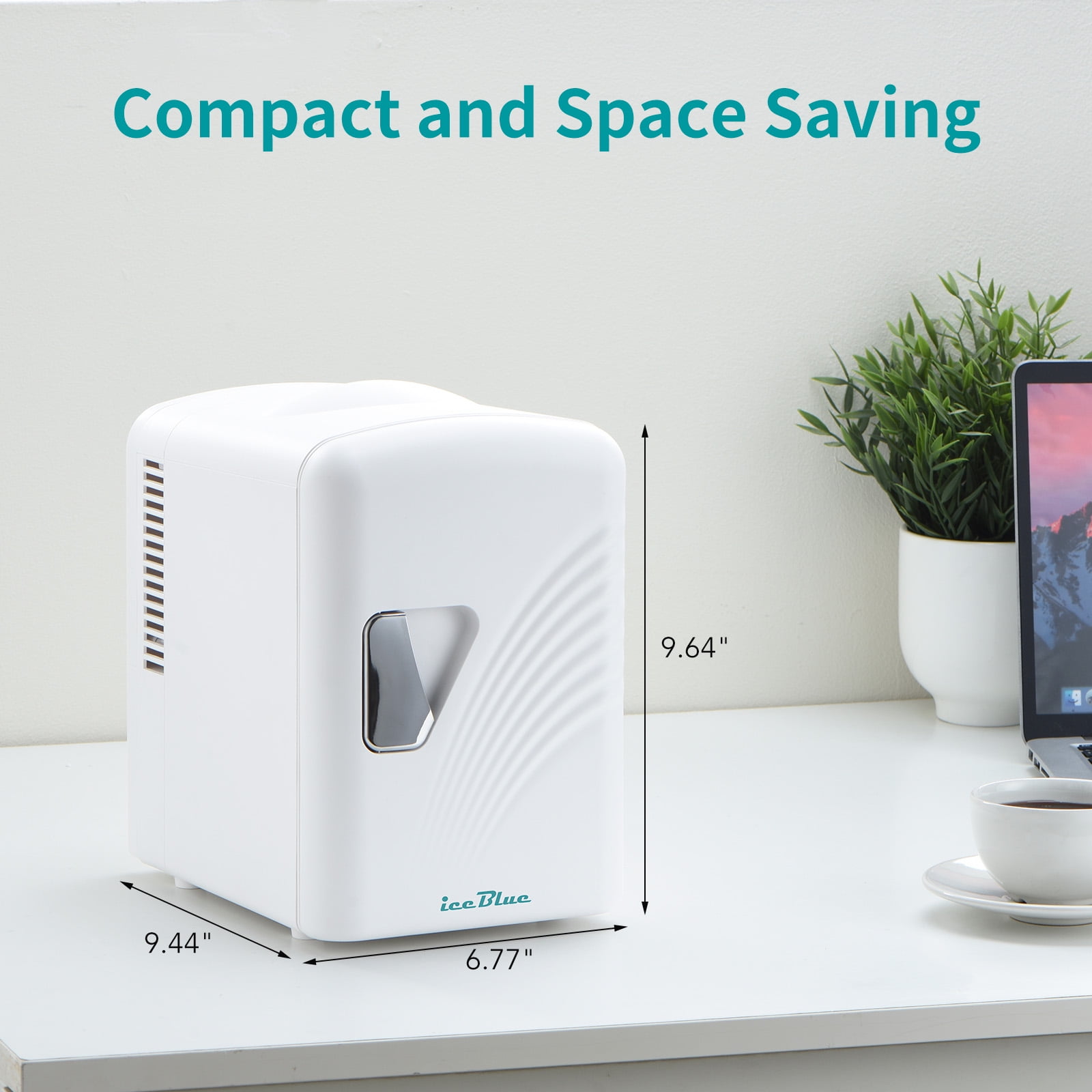 Iceblue Skincare Mini Fridge, Retro Personal Compact Cooler & Warmer, 0.14 Cuft