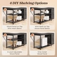 thumbnail image 5 of 61" L Shaped Desk with Power Outlets and USB-C Port, Reversible Computer Corner Office Desk with 4 Fabric Drawers and 2 Height-Adjustable Shelves, Large for Gaming Writing Study, Rustic Brown, 5 of 10