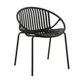 thumbnail image 2 of GDF Studio Modern Outdoor Patio Dining Chairs with Metal Legs & Breathable Plastic Backrest, Black, Set of 2, 2 of 9
