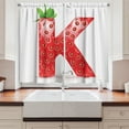 thumbnail image 2 of Ambesonne Letter K Kitchen Curtains, Seasonal Refreshment K, 55"x39", Vermilion Green Orange, 2 of 3