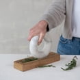 thumbnail image 2 of Creative Co-Op Mango Wood Mortar with Marble Ring Shaped Pestle, Natural and White, 2 of 4