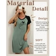 thumbnail image 6 of Oudiya Womens Nightgown Short Sleeve Night Dress Printed Sleepwear Soft Sleep Shirt S-3XL, 6 of 7