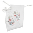thumbnail image 2 of Nautical Fabric Pouch Set of 2, I Love Sea Words Heart Materials Anchor Compass Knotted Rope, Small Drawstring Bag for Toiletries Masks and Favors, 9" x 6", White Red Blue, by Ambesonne, 2 of 2