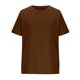 thumbnail image 4 of Fiudx Ofertas Flash Del Día Blusas de Cuello Redondo de Manga Corta Informales Holgadas Sólidas de Moda para Mujer, 4 of 7