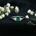 thumbnail image 4 of Rosec Jewels Pear Shape Emerald Solitaire Ring with Diamond for Women - 5X7 mm (AAA Grade), 925 Sterling Silver, US 10.00, 4 of 9