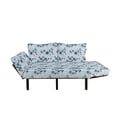 thumbnail image 2 of Floral Futon Couch, Doodle Drawing Style Floral Arrangement Botany Spring Summer Season Daisies, Daybed with Metal Frame Upholstered Sofa for Living Dorm, Loveseat, Grey Bluegrey White, by Ambesonne, 2 of 4