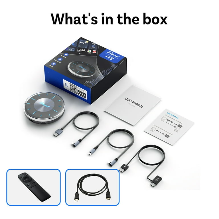 Ottocast P3 CarPlay Ai Box Wireless Android Auto CarPlay Adapter