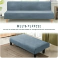thumbnail image 3 of SHANNA Stretch Velvet Sofa Slipcover Thick Armless Sofa Bed Cover Futon Slipcover Protector, Blue, 3 of 8