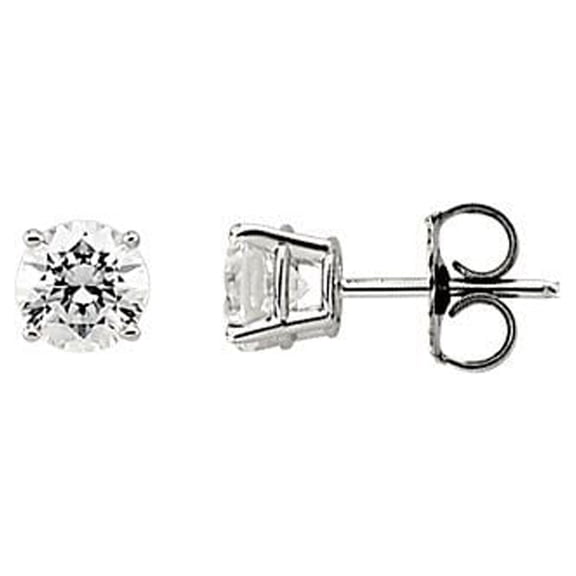 14k White 05mm Cubic Zirconia Earrings