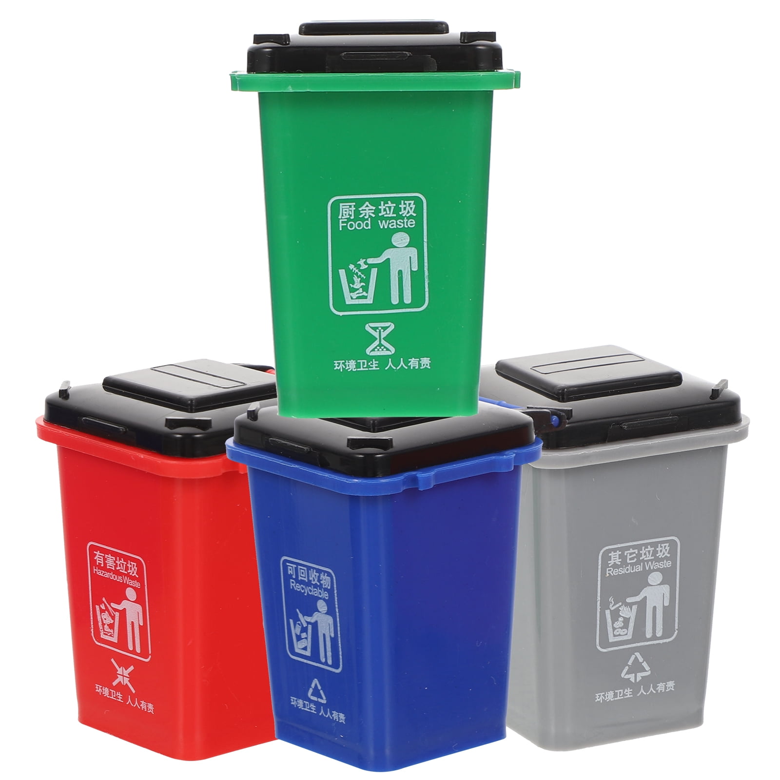 CALEST 4Pcs Mini Trash Can Toy, with 100pcs Recycle Sorting Cards, Garbage  Truck's Trash Cans, The Mini Trash can Model can simulate Garbage  Classification,Mini Curbside Vehicle Garbage Bin Trashcan - Yahoo Shopping