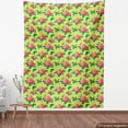 thumbnail image 4 of Rose Fabric by the Yard, Vintage Romance Petals Fragrance on Polka Dots Nature Classic, Upholstery Fabric for Dining Chairs Home Decor Accents, Forest Green Dark Coral by Ambesonne, 4 of 5