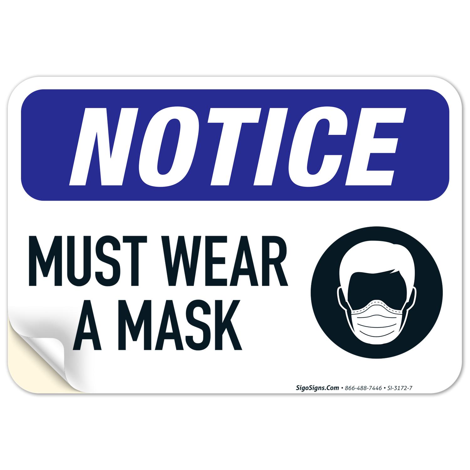 Mask Sticker Tag Mask Sign, 10x7 Vinyl Sticker - Walmart.com