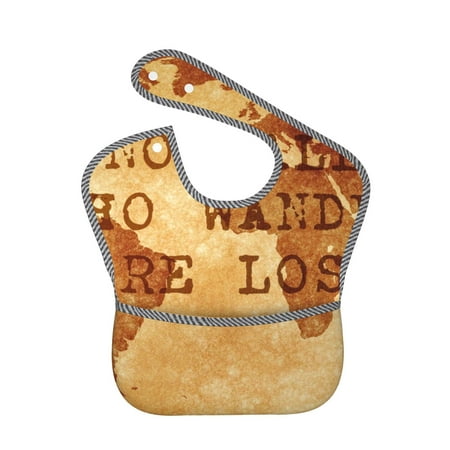 Bingfone Mess-Proof Baby Bib - Waterproof Bib For Baby Boy Or Girl With Food Catcher Pocket, Unisex-Not All Those Who Wander Are Lost2