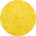 thumbnail image 1 of Ahgly Company Indoor Round Solid Yellow Modern Area Rugs, 5' Round, 1 of 4