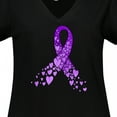 thumbnail image 4 of Inktastic Alzheimer's Awareness Purple Ribbon Made of Heart Women's Plus Size V-Neck T-Shirt, 4 of 5