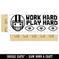 thumbnail image 2 of Work Hard Play Hard Football Teacher Student School Self-Inking Rubber Stamp Ink Stamper - Black Ink - Large 2-3/4 Inch, 2 of 7
