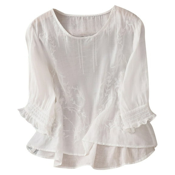 Clothes Women Casual Blouses for Women Tops For Women Women's Casual Short Sleeve Round Neck Tops Summer Loose Tee Shirts Blouse