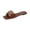Brown, variant on Comfortable Minimalist Slides, Women's Luxury Style Slides, Women's Square Toe Slide Sandals Faux Leather Flat Slip-On Shoes With Gold Buckle Detail for Casual Summer Daily Wear, White 8.5