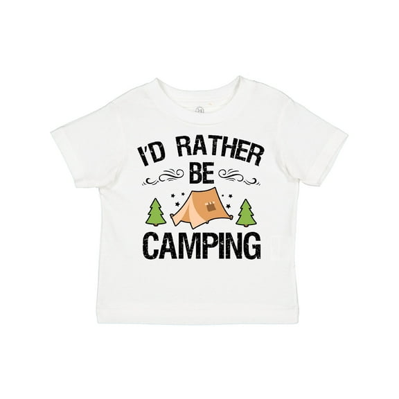 Inktastic Id Rather Be Camping with Tent Trees and Stars Boys or Girls Toddler T-Shirt