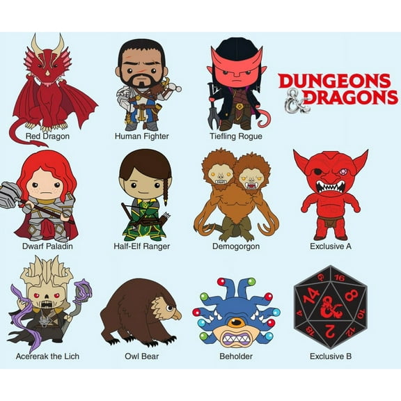 3D Figural Foam Bag Clip Dungeons & Dragons Mystery Box [24 Packs]