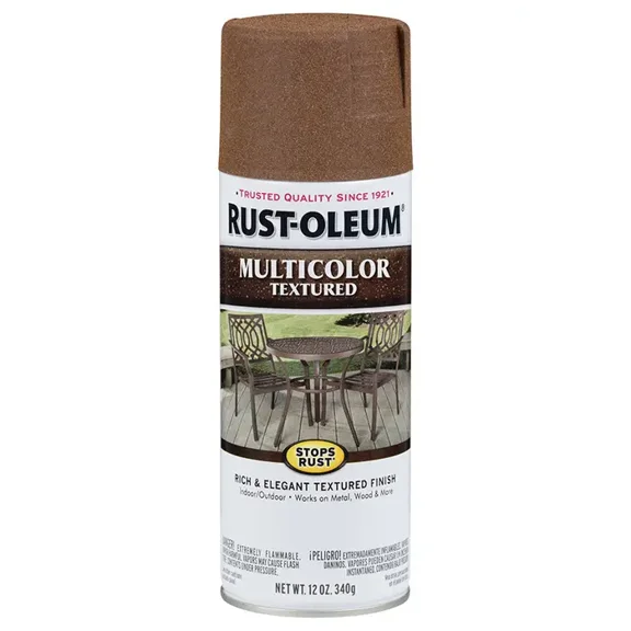 12 oz Rust-Oleum 239122 Rustic Umber Stops Rust Multi-Color Textured Spray Paint