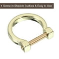 thumbnail image 3 of Uxcell D-Rings with Screw Shackle, 4Pack 13mm U Shape D Ring for Bag DIY, Gold, 3 of 5
