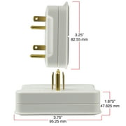 Hyper Tough 3-Piece Power Strip Set Included 4-Outlet Strip and 6 & 3-Outlet Wall Block, White