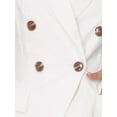 thumbnail image 5 of INSPIRE CHIC Women's Office Short Sleeve Turndown Collar Double Breasted Flap Pockets Blazer L White, 5 of 6