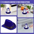 thumbnail image 3 of QUMIIRITY 2Pcs Cowboy Hat Boxes Blue Display Case with Unique Western Style for Storage, 3 of 8