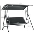 thumbnail image 2 of Sesslife Patio Swings with Canopy, 3-Seater Outdoor Canopy Swing for Adults, Black Canopy Swing Glider for Porch Garden Poolside Backyard, 2 of 7