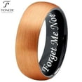thumbnail image 1 of Two Tone Dome Tungsten Carbide Ring w/ Rose Gold Brushed Outside Black IP High Polished Inside in 8mm 6mm 4mm Comfort Fit for Men Women w/ Free Engraving Options, 1 of 3