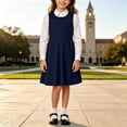 thumbnail image 6 of XRoczxe Girls Pleated Jumper Dress, Sleeveless A-Line School Uniform Pinafore, Classic Round Neck Swing Skirt for Kids Daily Wear & Parties, 6 of 8