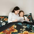 thumbnail image 6 of Manfei Retro Flower Bedding Comforter Set,Rustic Lily Twin Comforter Sets,Green White Orange Bedding Set For Men Women,Ultra Soft Home Decor Reversible,2-Piece, 6 of 9