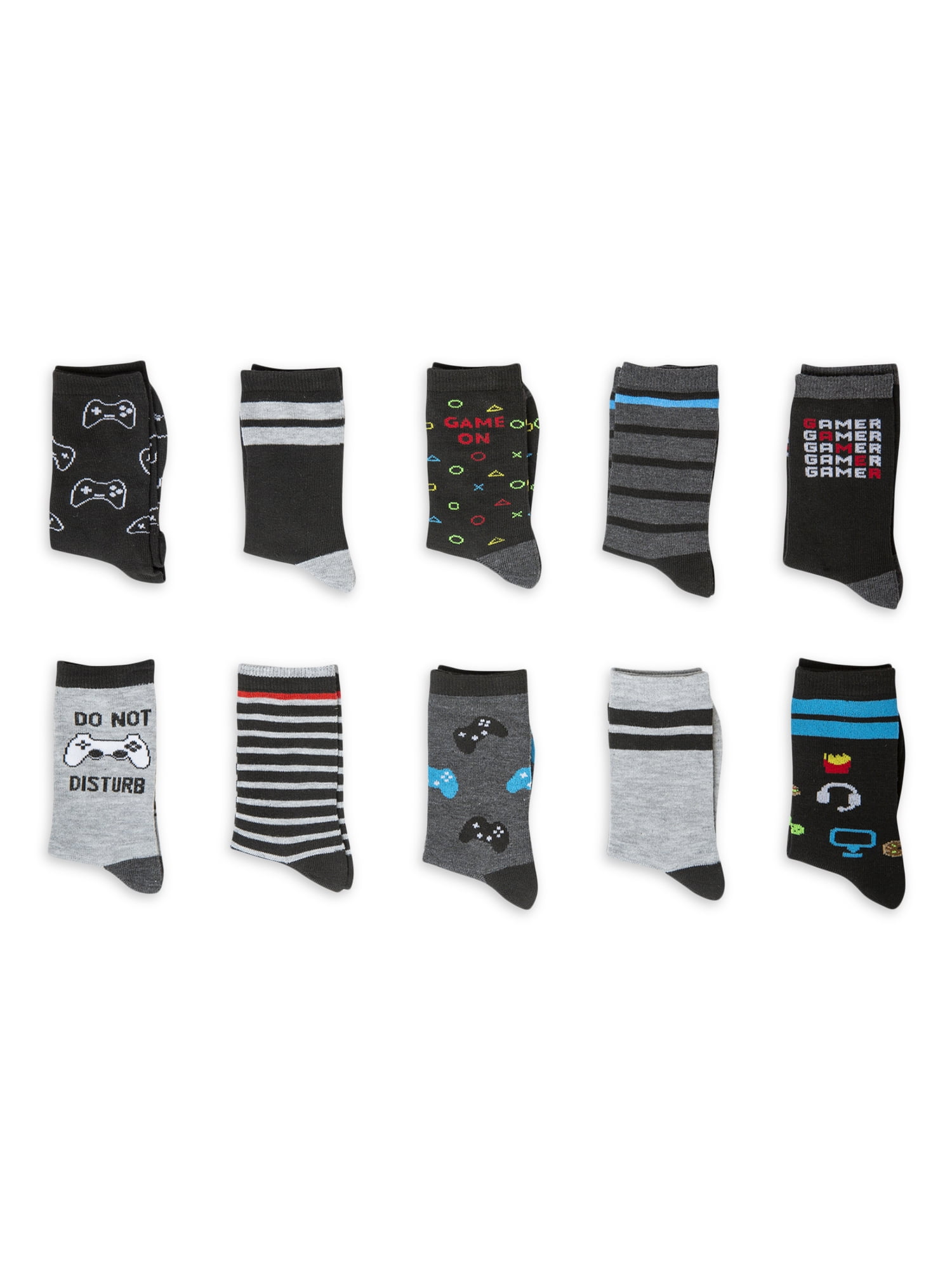Wonder Nation Cushioned Ankle Socks 10-Pack – Sizes S & L