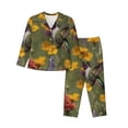 thumbnail image 1 of Fotbe Humming Bird Conjunto de Pijama de Manga Larga para Mujer con Estampado, Ropa de Dormir de 2 Piezas, Conjunto de Casa Suave y Cómodo con Bolsillos-XX-Large, 1 of 7
