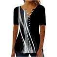 thumbnail image 2 of Patlollav Womens Plus Size Short Sleeve Tops V-Neck Print Blouse Pullover Shirt, 2 of 6