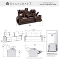 thumbnail image 3 of Seatcraft Omega Sofa Leather Gel, Powered Headrest, Power Recline, Brown, 3 of 6