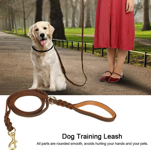 Durable Leather Dog Training Leash Double Hooks Strap for Large Medium Small Dogs Walmart