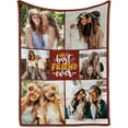 thumbnail image 5 of Personalized Blanket Best Friend Ever Custom Blanket with 6 Pictures Customize Memorial Blanket Super Soft Cozy for Birthday for Birthday Christmas, 60"x80", 5 of 5