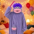 thumbnail image 5 of ZHANGDER Big Mouth Monster Onesie with Comb, Plush Monster Onesie Soft Plush Loungewear No Shoes, 5 of 6