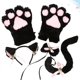 thumbnail image 2 of 5 uds., disfraz de gato creativo, cola de gatito, orejas, collar, patas, guantes, Anime, Lolita, conjunto gótico para fiesta, Cosplay (negro)-M-negro Sincero Electrónica, 2 of 3
