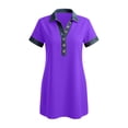 thumbnail image 5 of Ovbmpzd Dresses for Women Solid Botton Collared Purple Collared Classic Fit Mini Dresses Summer&nbsp;Dresses&nbsp;for Women,L, 5 of 5