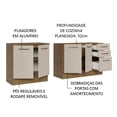 thumbnail image 4 of Kit de Cocina MADESA Agata 2 Muebles 3 Cajones 4 Puertas Marrón/Crema, 4 of 5