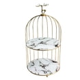 thumbnail image 1 of veasfak Makeup Organizer Shelf, Cosmetic Storage Marble Tray, Round Vanity Organizer 2 Tier, 1 of 6
