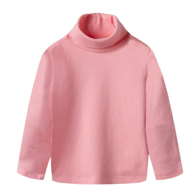Suéter para niños Laklulu Suéter de algodón con cuello alto Suéter liso