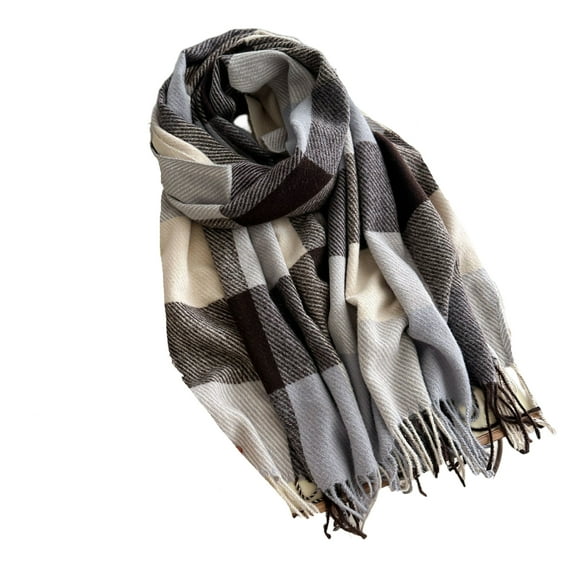 Women New Winter Large Luxury Elegant Warm Plaid Striped Scarf/Wrap Shawl,Ladies Fashion Christmas Gifts Purple Free