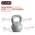 thumbnail image 4 of CAP, 35lb Neoprene Coated Kettlebell, Gray, 4 of 6