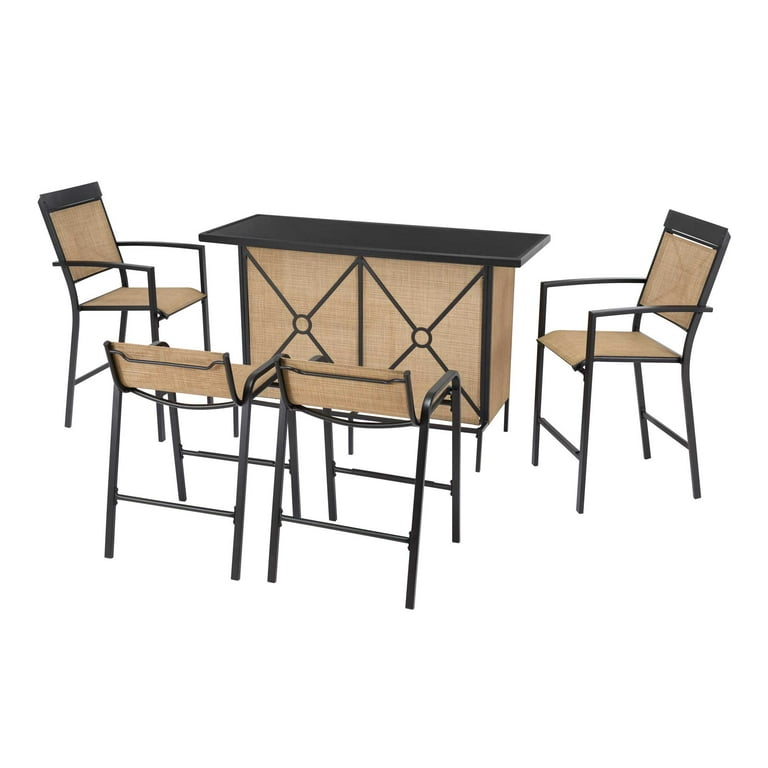 Mainstays Palmerton Landing 5 Piece Steel Bar Set Tan Walmart