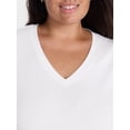 thumbnail image 4 of Terra & Sky Women's Plus Size V Neck Tee with Short Sleeves, Size 0X-5X, 4 of 5