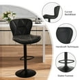 thumbnail image 3 of Hawsaiy Modern Bar Stools Set of 1, Adjustable Faux Leather Upholstered Swivel Bar Stools, Counter Height Bar Chairs with Back for Kitchen Island, Black, 3 of 10
